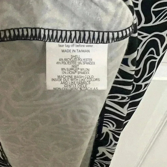 Womens prAna Black White Squiggly Design Skirted Dress Large - Picture 6 of 8